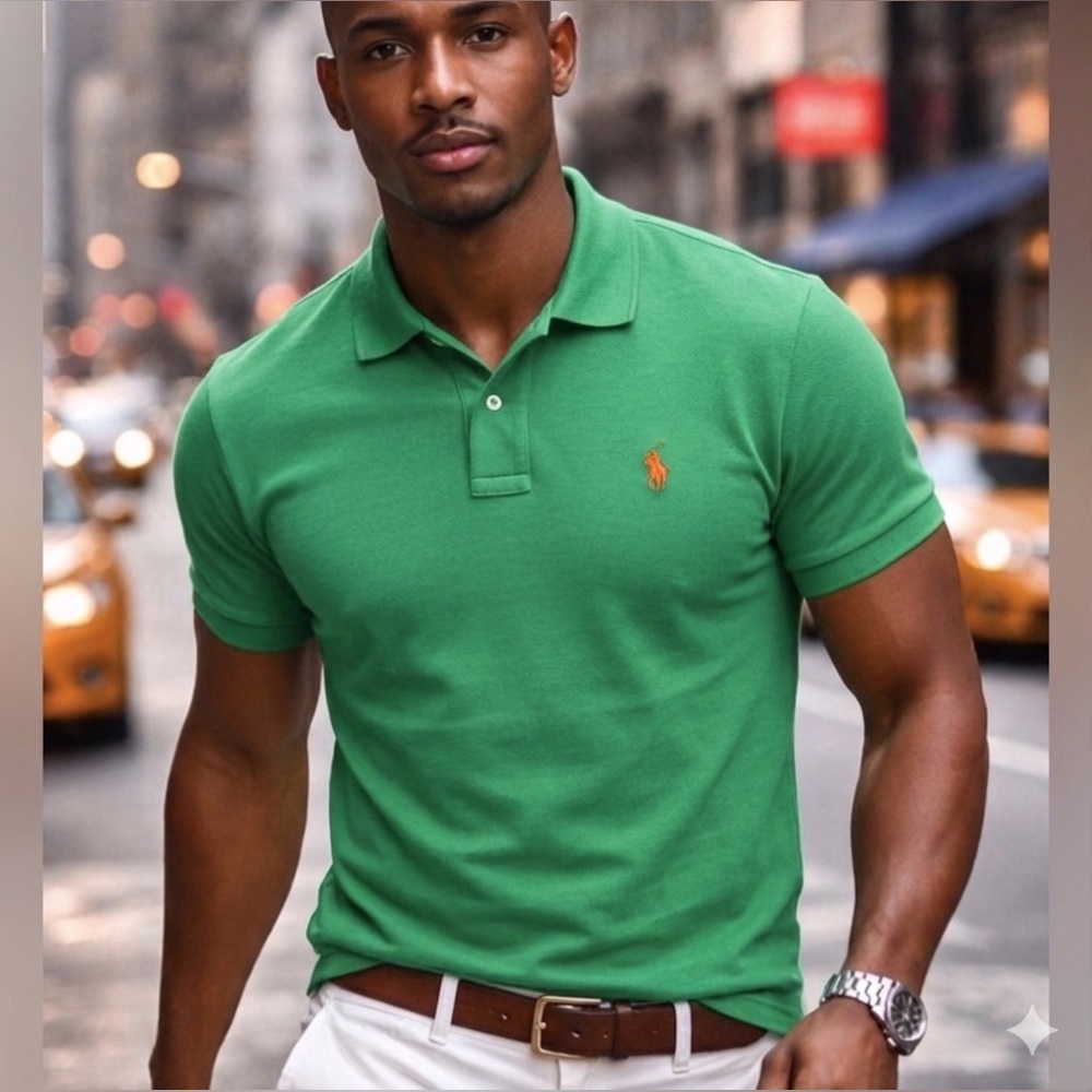 Polo by Ralph Lauren Green Polo with Orange Pony